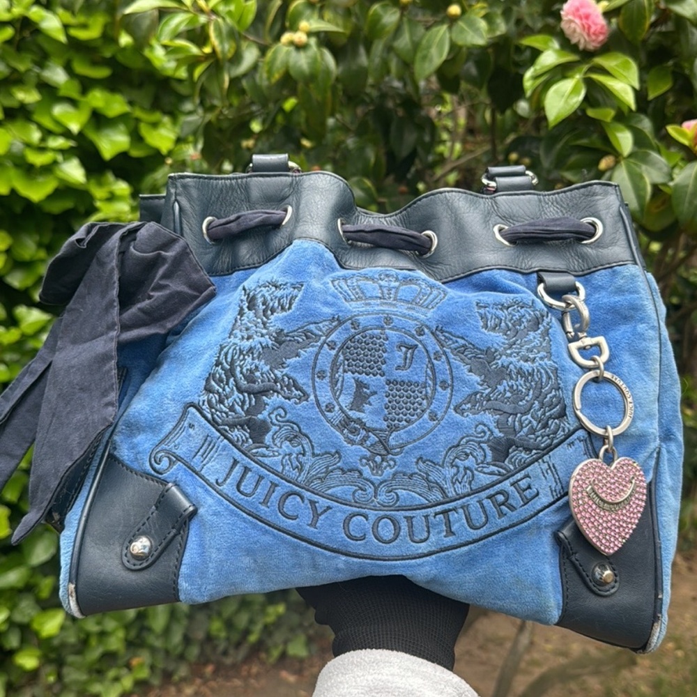 90’s Juicy Couture Blue Scottie Dog Large Daydreamer Tote